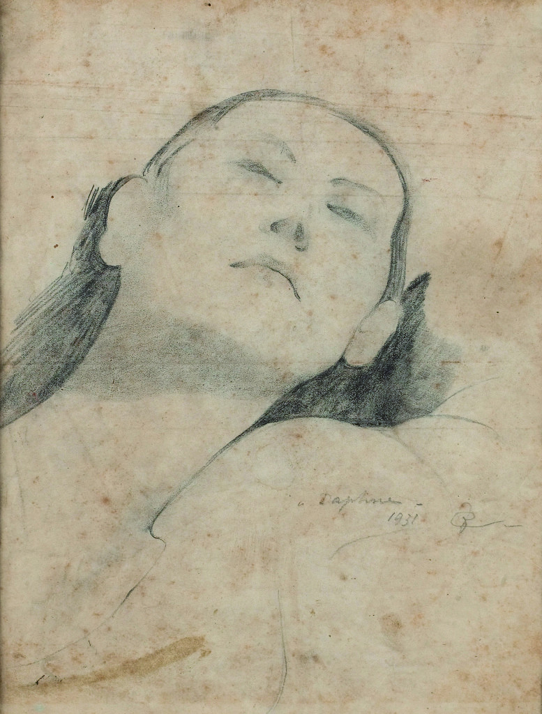Felice Casorati, Ritratto di Daphne, matita su carta, 1931