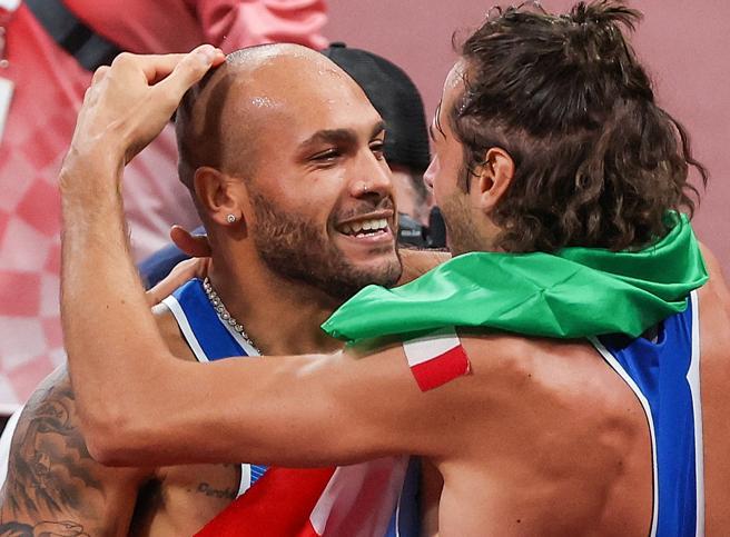 Alto e veloce l’Italia dei giovani olimpici Marcello Jacobs e Gimbo Tamberi.